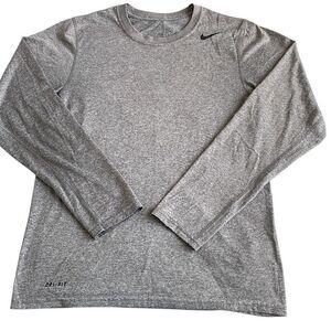 EUC! Nike Heather Gray Dri-Fit Long Sleeve Tee - Size Small